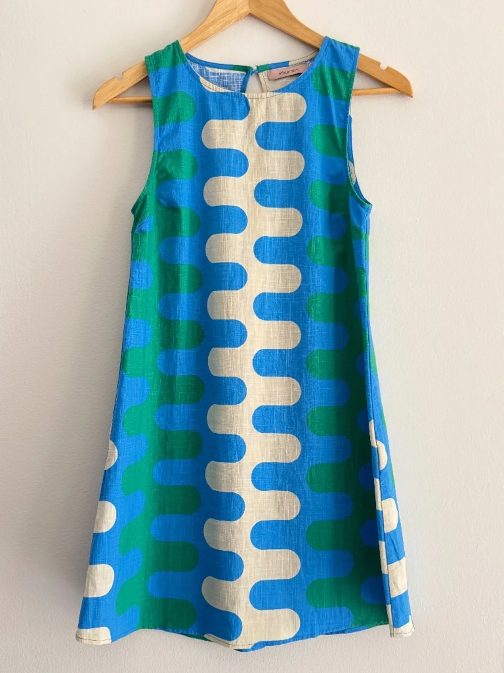 Mr Zimi Margot Mini Dress In Kyma Australian Brand Cotton Vibrant Print Blue